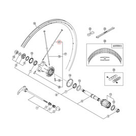 (WH7801) Rear Left Spoke w/ Washer