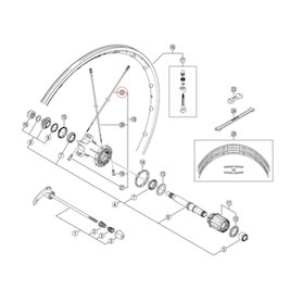 (WH7801SL) Rear Left Spoke w/Plug
